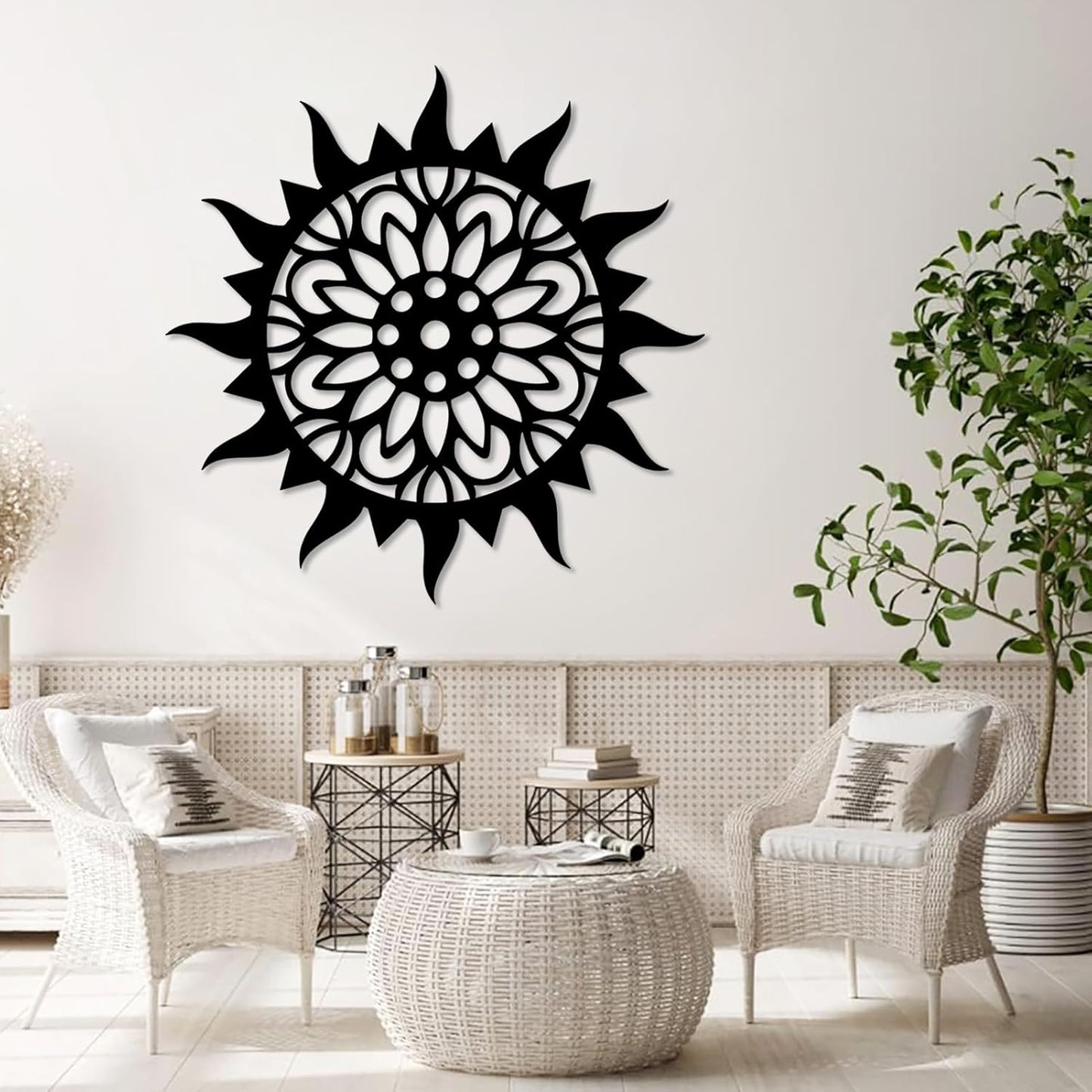 Sunburst Metal Wall Decor, Metal Sun Wall Decor, Metal Sun Flower Wall Art, Outdoor Metal Sun Wall Art, Sun Burst Wall Decor, Home Decor, Patio Decor, Wall Art for Living Room, Bedroom (Gold, 39"x39"|100x100cm)