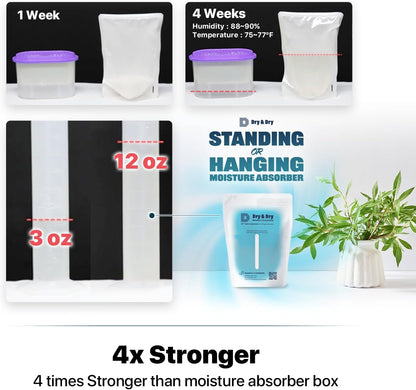 Dry & Dry 3 Packs Hybrid Moisture Absorbers & Musty Odor Eliminator Dehumidifier to Control Excess Moisture for Basements, Closets, Bathrooms, Laundry Rooms. Moisture Absorbers