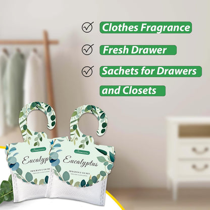 15 Packs Eucalyptus Scented Sachets Bag for Drawers and Closets, Air Freshener for Home Fragrance Sachet, Long-Lasting Hanging Closet Deodorizer Smell Goods for House