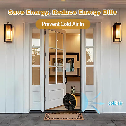 Weather Stripping High Density, 1/2 in x 1/2 in Soundproof Door Seal Strips, Weatherproof Foam Insulation Tapes for Windows Doors, Easy Cut to Size, 2 Rolls Total 13Ft