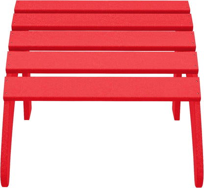 WestinTrends Outdoor Ottoman, Patio Adirondack Ottoman Foot Rest, All Weather Poly Lumber Folding Foot Stool for Adirondack Chair, Widely Used for Outside Porch Pool Lawn Backyard, Red