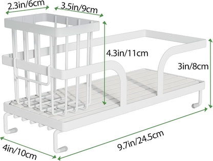 Bathroom Counter Organizer,Perfume Tray,Stone Drying Mat for Kitchen Counter,9.7" x 4.2"x 3.2", Ideal for Bathroom Organizers and Storage, Vanity, Skincare, Present, and More,1PCS White