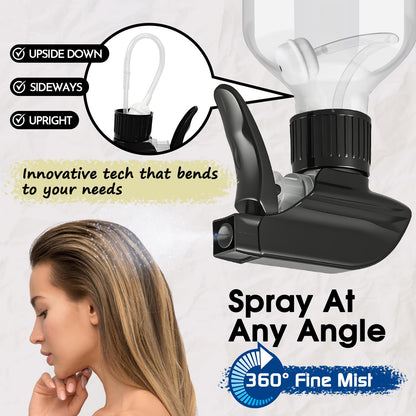 2 Packs Plastic Spray Bottles 360° Water Spray Bottle for Cleaning - 10 oz/300 ml Upside Down Spray Bottle Refillable Small Squirt Bottle with Adjustable Nozzle for Hair, Cooking, Plant, Pet (Green)