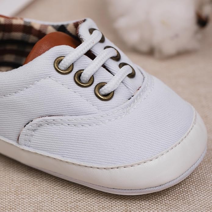Morbido Infant Baby Boys Girls Canvas Sneaker Toddler Slip On Anti Skid Newborn First Walkers Candy Shoes for 0-18 Months