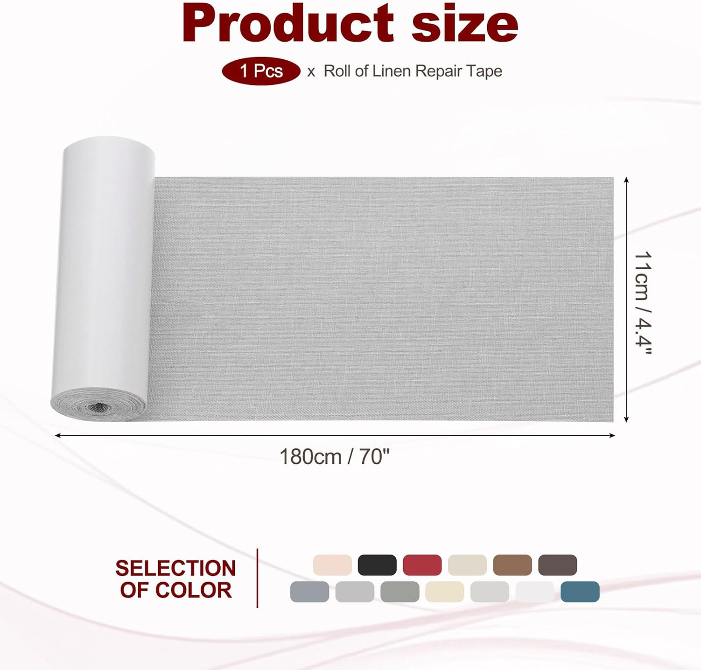 PATIKIL 70x4.4 Inch Linen Repair Tape, Repair Fabric Patch Self Adhesive Couch Patch Line Repair Patch for Furniture Sofa Car Seats Office Chairs, Beige Gray
