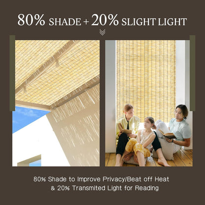 ZNCMRR Reed Fencing Rolls Natural Bamboo Fence Rolls 2 Pcs 4 Feet High Privacy Fence for Balcony Patio Garden Backyard Outdoor 4FT X 16.4FT（Yellow）