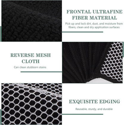 SINLAND Microfiber Dish Cloth for Washing Dishes Dish Washing Rags Best Kitchen Washcloth Cleaning Cloths Wash Cloths with Poly Scour Side 7.87Inchx7.87Inch 10 Pack Black