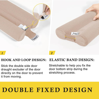 fowong Door Draft Stopper 30" to 36" Adjustable Draft Stopper for Bottom of Doors, Soundproofing Noise Blocker, Easy to Install, Pink