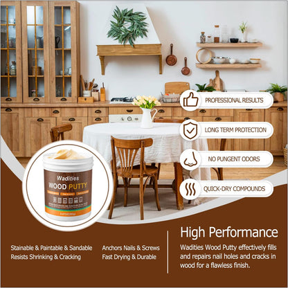 Natual Wood Filler, Natual Wood Putty, Paintable Stainable Wood Repair Putty, 9.87 Ounce Wood Furniture Repair kit, Quickly Repair Wood Cracks and Holes on Wooden Floor Furniture (Natual)