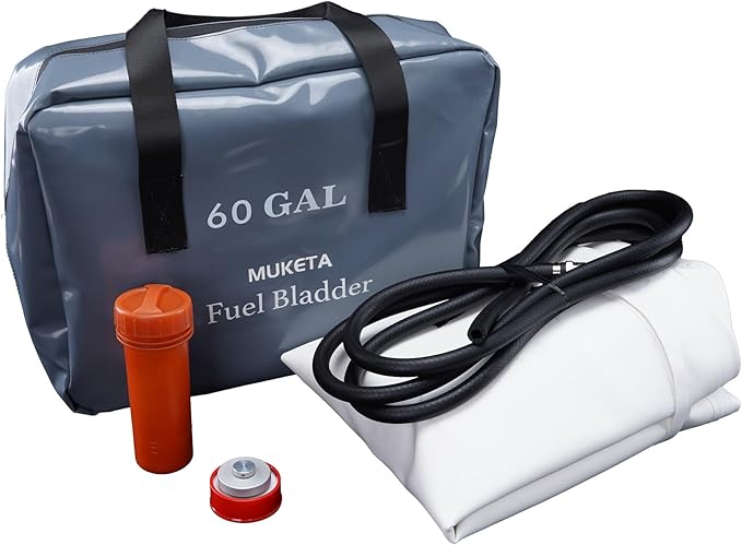 Marine Fuel Bladder for Boat Gas Diesel Fuel Emergency Tanks Auxiliary Fuel Bladder Kit for Extended Range Fishing, Yachting, Sailing, Ferrying, Cruising Trips(White, 60 Gallons)