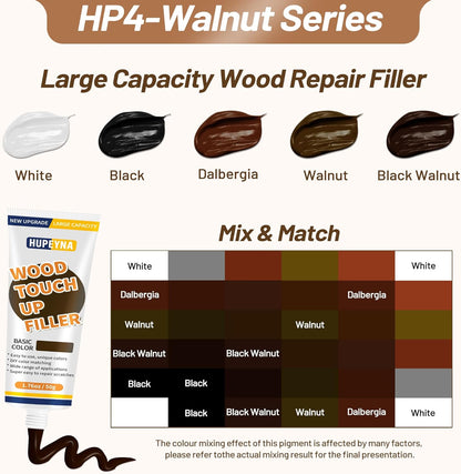 Wood Repair Kit, Wood Furniture Repair Kit, Wood Filler, Wood Putty and Beeswax- Repair Stains, Scratch, Cracks, Hole, Discoloration for Wooden Door, Table, Cabinet, Bed, Floor (Walnut Series)