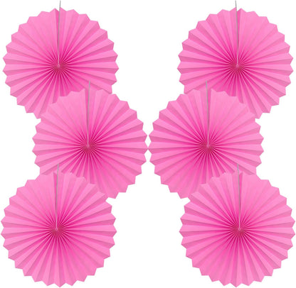 Red Hanging Paper Fans,Red Accessories Paper Decorations for Party,Valentines Day Decorations,Photo Booth Props Decor,16in Hanging Paper Fans 30 Color DIY Set （Magenta）