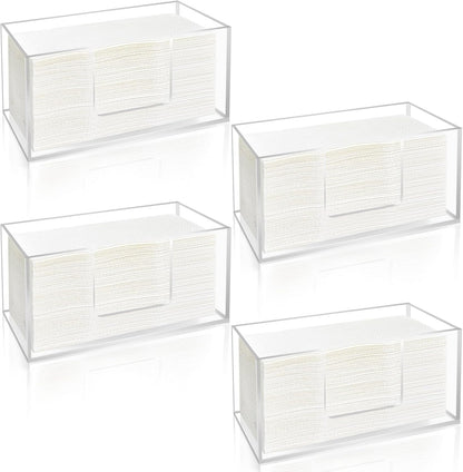 4Pack Acrylic Paper Towel Dispenser, Napkin Holder for Bathroom, Kitchen & Countertop – Paper Towel Holder Z-Fold/C-Fold/Multi-Fold Holder, Shatter-Resistant & Space-Saving (4)