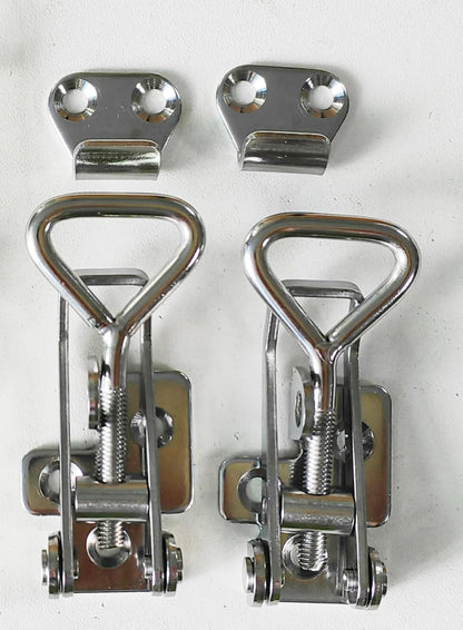 Adjustable Latch Buckle Cabinet Boxes Lever Handle Toggle Catch Latch Lock,Silver,Adjustable Range:75-95mm,2 Pcs