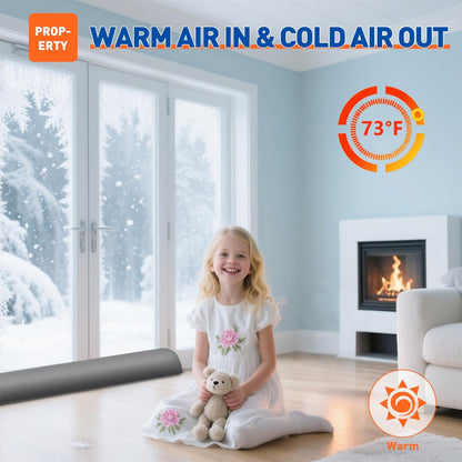 MAGZO Door Draft Stopper 36 Inches, Weighted Triangular Door Snake for Winter Noise Blocker with Hook Loops,Gray