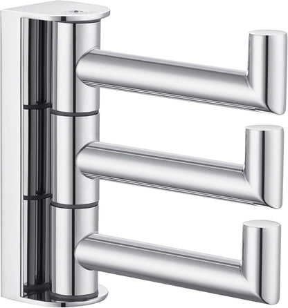 Angle Simple Towel Hook for Bathroom, SUS 304 Stainless Steel Foldable Robe Towel Holder, Wall Coat Hook, Polished Chrome