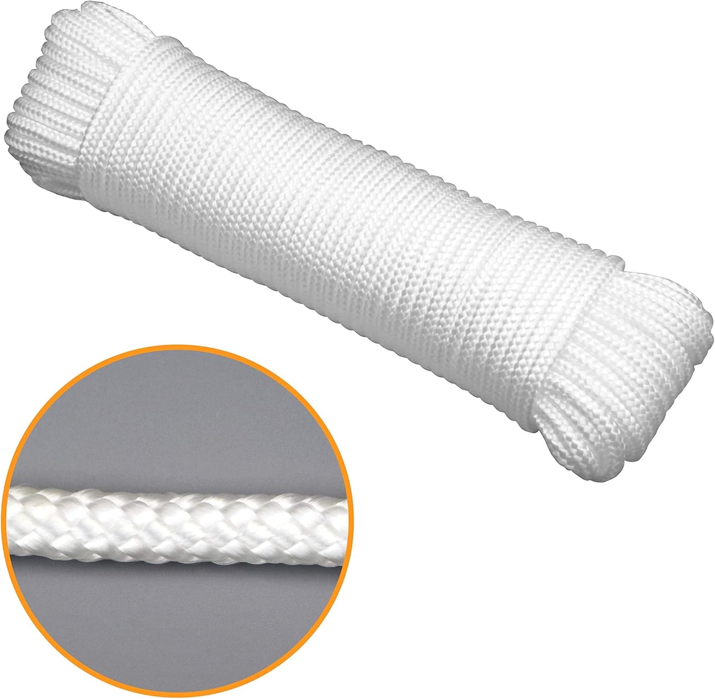 Gardzen 2-Pack 100' x φ1/4" White Rope, UV Resistant Rope for Flag Pole, Clothes line, Camping Tent, Canoes, Tree Work