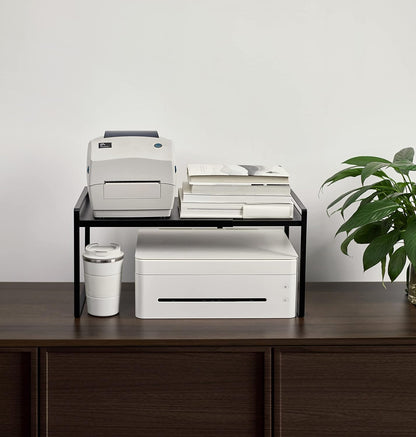 Nxconsu Expandable Cabinet Shelf Organizer Riser for Kitchen Pantry Cupboard Under Sink Countertop Home Storage Organization Rack Space Saver Freestanding Heavy Duty Nonslip Stackable Black Large