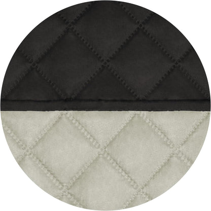 PureFit Reversible Quilted Sofa Cover, Water Resistant Slipcover Furniture Protector, Washable Couch Cover with Non Slip and Elastic Straps for Kids, Dogs, Pets (Oversized Loveseat, Black/Beige)