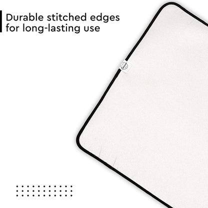 Encasa Homes Ironing Mat/Pad - Metallic Silver (Small 28"x20") with 5mm Foam Padding & Silicone Iron Rest for Steam Pressing on Tabletop or Bed - Heat Reflective, Portable, Quilting