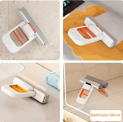 Mini Foldable Desktop Mop, Sponge Mop Wet and Dry Use Cleaning System, Self-Squeeze Small Mop for Bathroom Kitchen Desktop Glass Living Room Car (Orange, 2pcs)