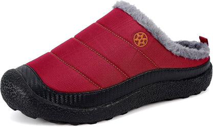 Womens Mens House Slippers Slip on Snow Winter Warm Fully Fur Lined Slippers Indoor Outdoor Shoes