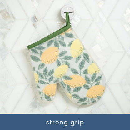 S&T INC. Round Adhesive Push Towel Hooks for Kitchen, Hand and Dish Towels, Matte White, 4 Pack