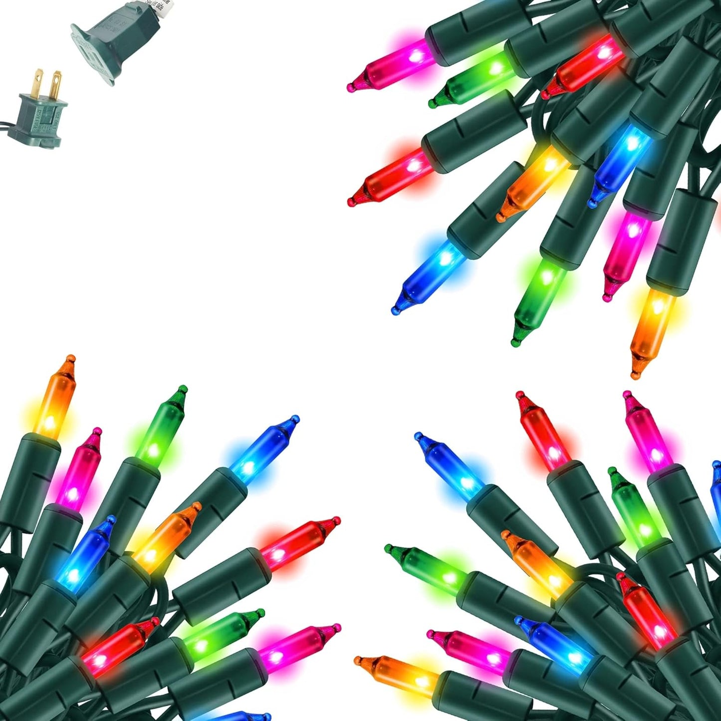 Dazzle Bright Christmas Lights, 60FT 300 Count Incandescent Waterproof Mini String Lights Plug in, Connectable Christmas Decorations for Outdoor Home Party Garden Yard, Multi-Colored