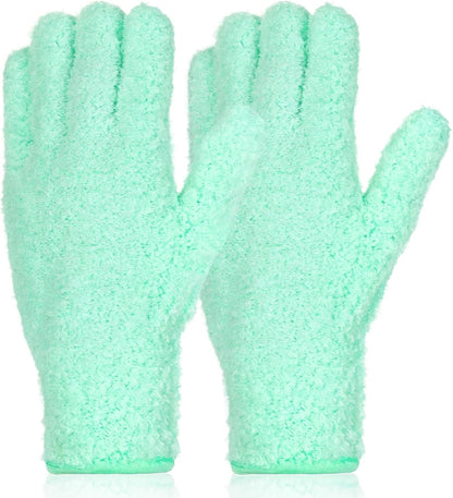 Ouligay Microfiber Gloves for Plant Dusting, Reusable Washable Micro Fiber Cleaning Gloves Mittens Dusting Glove Dust Cloth Glove for Plants Leaf House Indoor Cars Blinds Lamps