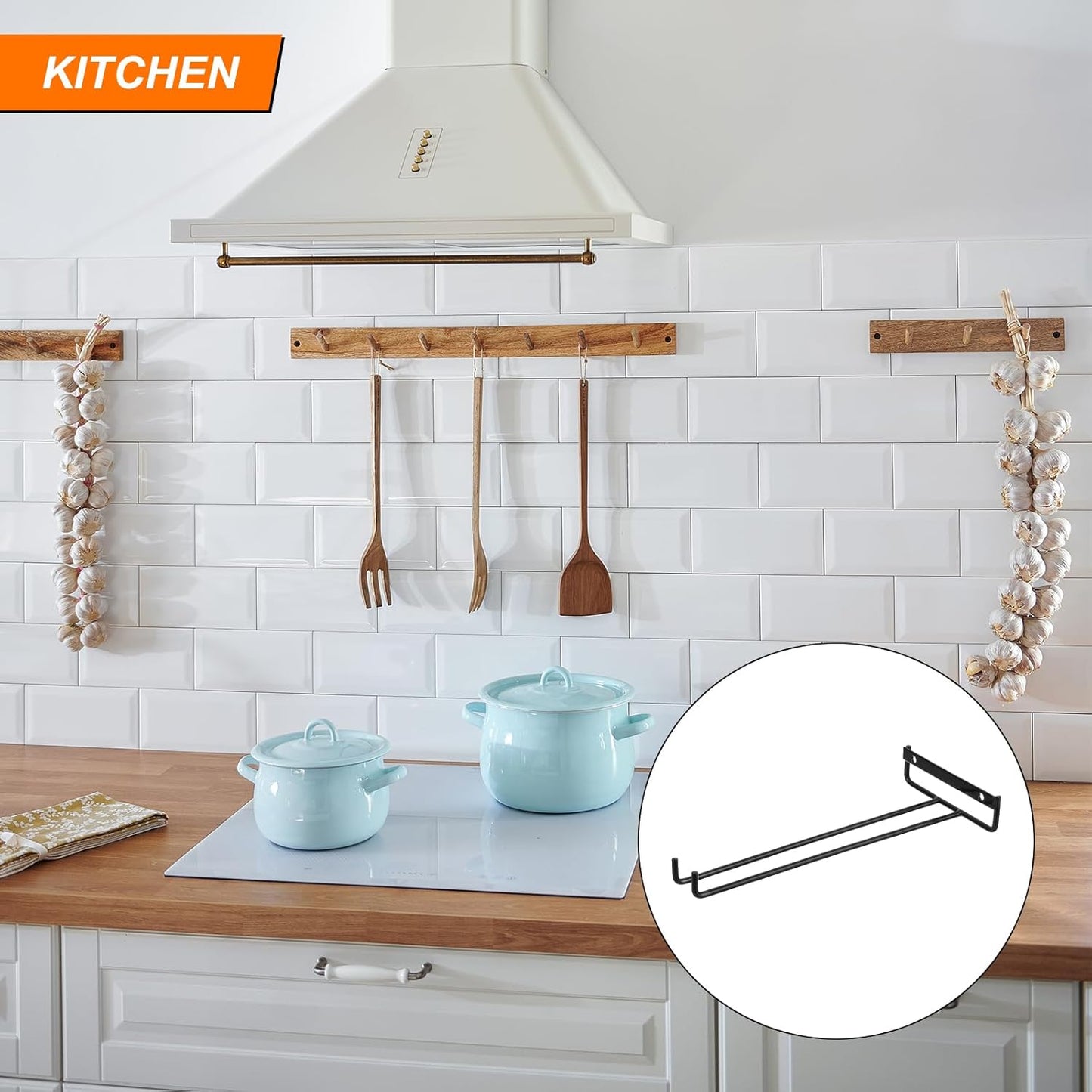 uxcell 5Pcs Wine Glass Rack, 10.43 Inch Iron Wine Glasses Rack Under Cabinet Stemware Rack - Wall Mountable Wine Glass Holder Storage Hanger for Bars Coffee Restaurants Kitchens, Black