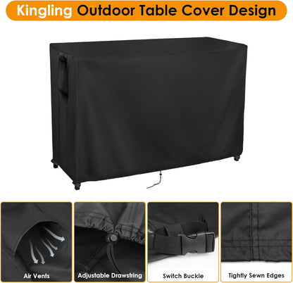 Kingling Outdoor Prep Table Covers, Waterproof Stainless Steel Table Cover Metal Table Cover Protection for Patio Kitchen Prep/Work Table - 72''L x 24''W x 55''H
