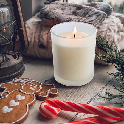 Thick Candle Jars for Making Candles 12 Pcs, 7 OZ Empty Jars with Wood Lids for Candle Making, Sample Container, Frosted White