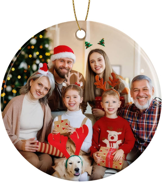 Personalized Christmas Ornaments, Custom Photo & Text 2025 Christmas Tree Ornament, Ideal for Xmas Decorations, Baby Showers, Weddings, Birthdays, Gifts for Mom, Dad, Kids, Pets, Friends