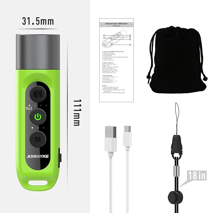 Electronic Whistle Highest IPX5 Maximum Sound 125db Battery 1000mAh Blue for Coaches Teacher, Sports Whistle