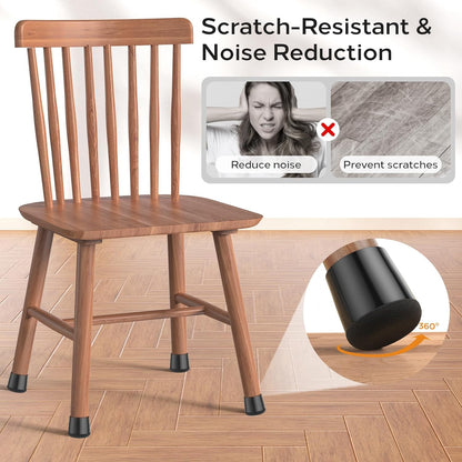 24 PCS Silicone & Felt Chair Leg Floor Protectors for Hardwood Floors - Furniture Pads, Chair Leg Covers/Cups - No Noise & Scratch-Proof - Round S (Fits 13/16"-1" / 20-25mm), Black