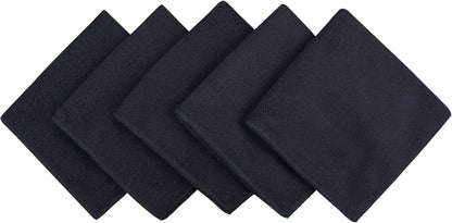 SINLAND Microfiber Dish Cloth for Washing DishesBest Kitchen Washcloth Cleaning Cloths with Poly Scour Side 12Inchx12Inch 5Pack, Black