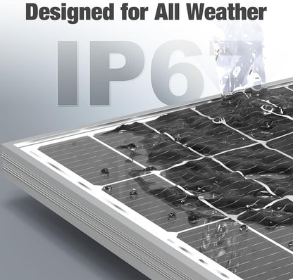 SOLPERK 100 Watt Solar Panel 12 Volt, 100W Solar Panel High-Efficiency Monocrystalline Solar Panels for Home, RV, Camping, Marine, Rooftop, Off-Grid Applications