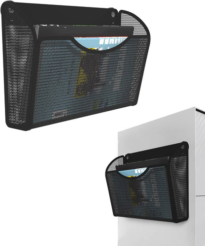 1-Tier Magnetic File Holder - No Drilling Installation File Organizer, Large Capacity Magnetic File Holder for Refrigerator, File Cabinets, Whiteboard, Office, Kitchen