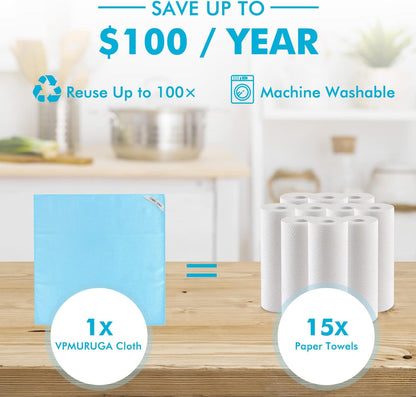 Streak Free Miracle Cleaning Cloths Easy Clean Nanoscale,Fish Scale Microfiber Window Mirror Glass Car Stainless Steel Cleaning,Lint Free Dish cloth Wine Glass Polishing Towel,Reusable,Pack 6,Pink