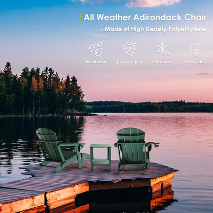 GREENVINES Adirondack-Ottoman | Set of 4 | HDPE Plastic | Outdoor Footrest | All Weather | Foot Rest | Foot Stool | Forest | for Adirondack Chair | for Patio Backyard Pool