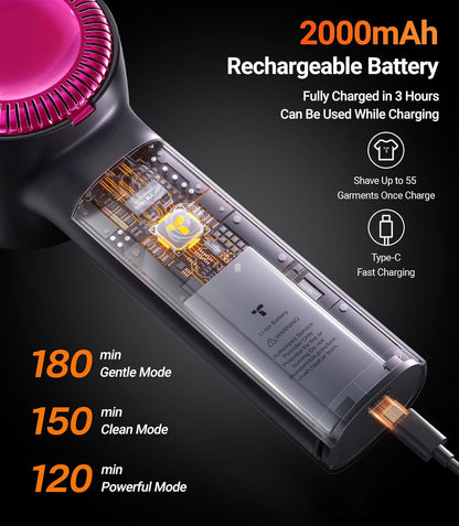 TORRAS Rechargeable Fabric Shaver Electric Lint Remover 3-Speed Remove Fuzz, Pilling for Cashmere, Wool, Clothes, Sweater, Coat, Furniture, Clothes depiller with Replacement Blades