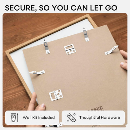 Homeforia 11x22 Newspaper Frame Wooden, High End Natural Oak 11 x 22 Picture Frame Light Wood without Mat, 22x11 Poster Frames for Wall, 11by22 Display Photo Frames, Tempered Glass, Wall Kit, Set of 1