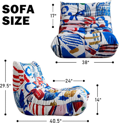 Bean Bag Chair, Fireside Chair Bean Bag Sofa Large Bean Bag Chair for Adults, Bean Bag Chairs for Teens with High Density Comfortable Foam, Memory Foam Bean Bag for Living Room, Bedroom (Multicolor)