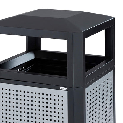 Safco Evos Steel Trash Can, 38 Gallons, Indoor and Outdoor Use, Commercial Garbage Can with Plastic Liner