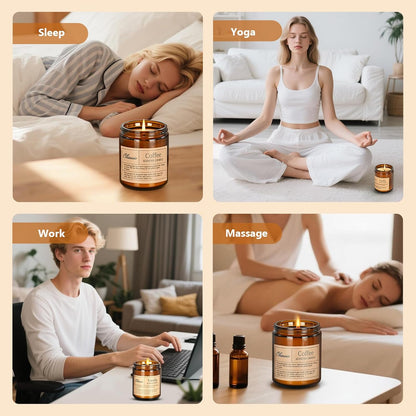 Scented Candles, Candles for Home Scented, 2Pack 14oz Bath and Body Works Candle for Women, Aromatherapy Jar Candle Gift for Home(Coffee & Lavender)