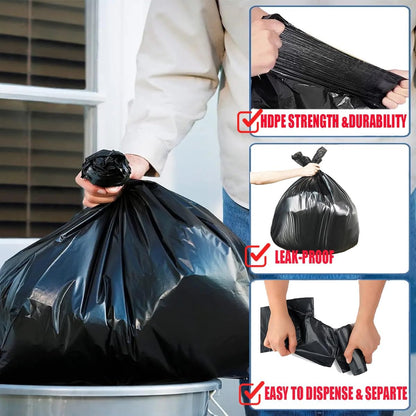 33 Gallon Trash Bags, 50 Count, Black Garbage bags, Multi-purpose Trash Can Bin Liners for Home Commercial, Outdoor, Construction, Industrial, Janitorial, Municipal, Lawn, Leaf