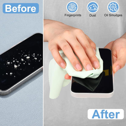 Frienda 12 Pack Large Microfiber Glass Cleaning Cloths 12 x 12 Inch Oversized Eyeglass Sunglasses Cleaning Cloths for Electronics Glasses Screens and Lenses(6 Colors)