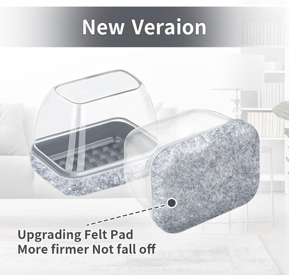 Ezprotekt 8 Pcs Rectangle Grey Felt Chair Leg Floor Protectors for Hardwood Floors, Rectangle Silicone Chair Leg Caps, Furniture Leg Covers Cups for Table Desk (Fit W :0.6-0.8", L: 0.9-1.3")