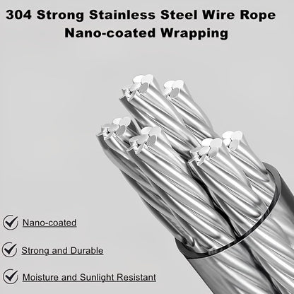 13.8ft(4.2M) Retractable Clothesline, Non-sag Clothesline, Indoor & Outdoor Heavy Duty Retractable Clothesline, Wall Mounted Stainless Steel Washing Line (Black)