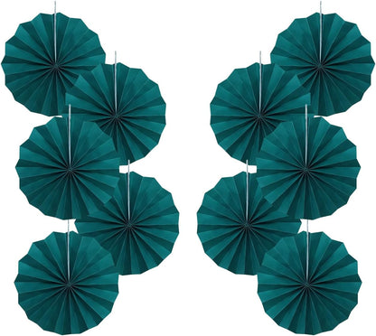 Green Birthday Decorations,DIY Green Paper Fans Hanging Decoration ,Party Supplies Party Fans 8in, Cactus Party Decorations,Wedding Graduation Events Accessories 30 Color DIY Set (Blackish Green)